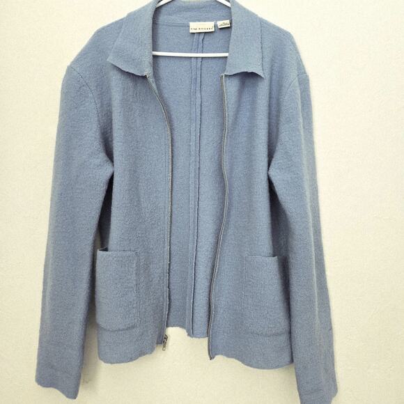 Vintage Kim Rogers Size 12 Boiled Wool Full Zip Jacket Minimalist 90s Hong Kong - Picture 3 of 8